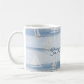 Santorini Vibes Ceramic Mug – Greek Island Sail コーヒーマグカップ (左)