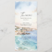 Santorini Wedding Menu Card | Coastal Beach メニュー (正面)