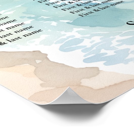 Santorini Wedding Seating Chart  ポスター (角)