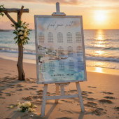 Santorini Wedding Seating Chart  ポスター