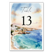 Santorini Wedding Table Numbers | Mediterranean  テーブルナンバー (裏面)