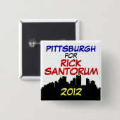 Santorum 2012年のためのピッツバーグ 缶バッジ (正面&裏面)