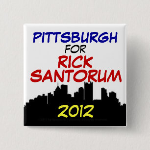 Santorum 2012年のためのピッツバーグ 缶バッジ