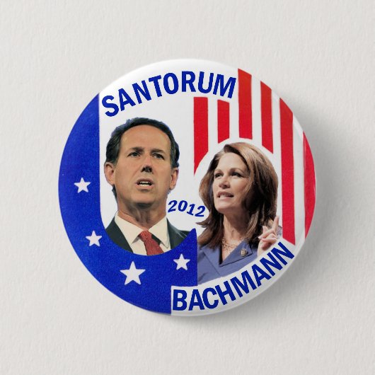 Santorum/Bachmann 2012年 缶バッジ (正面)