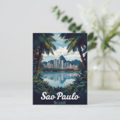 São Paulo Brazil Tropical City Skyline ポストカード (スタンド正面)