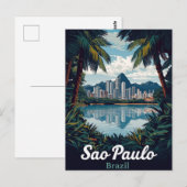 São Paulo Brazil Tropical City Skyline ポストカード (正面/裏面)