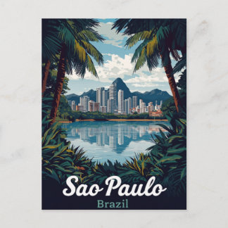 São Paulo Brazil Tropical City Skyline ポストカード