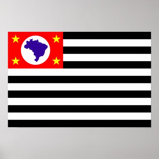 Sao Paulo city flag brazil symbol ポスター (正面)