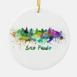 Sao Paulo skyline in watercolor セラミックオーナメント