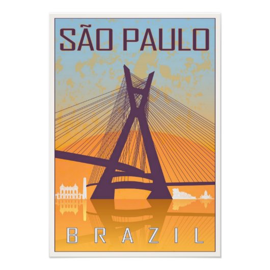 Sao Paulo vintage poster フォトプリント (正面)