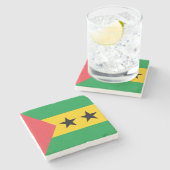 Sao Tome and Principe Flag ストーンコースター (横)