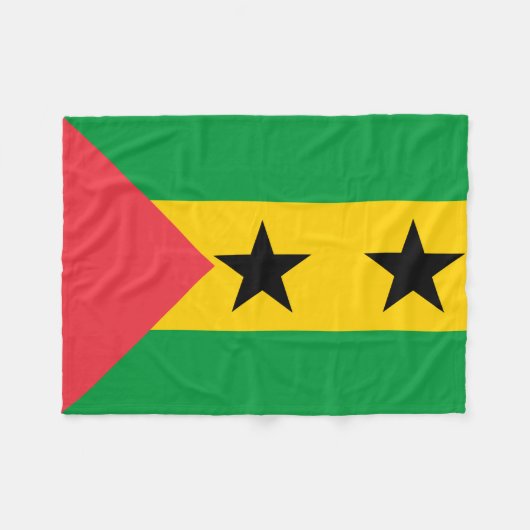 Sao Tome and Principe Flag フリースブランケット (正面(横))