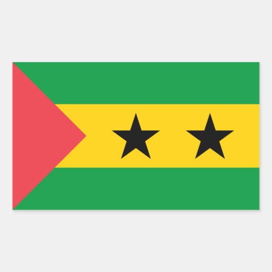 Sao Tome and Principe Flag 長方形シール (正面)