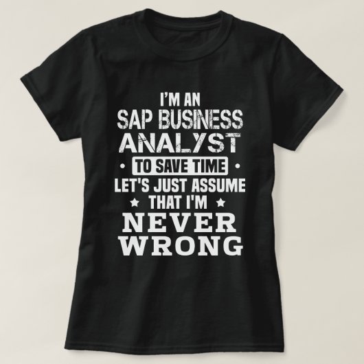 SAPビジネス・アナリスト Tシャツ (デザイン正面)