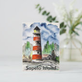 Sapeloの島の灯台ジョージアの航海のな芸術のギフト ポストカード (スタンド正面)