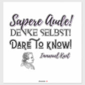 Sapere Aude Sticker Immanuel Kant Aufkleber シール (シート)