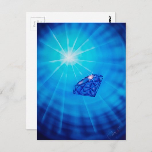 Saphir mit Diamantschliff ポストカード (正面/裏面)