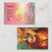 SAPHO、音楽と詩、明るい赤の黄色の緑 名刺 (正面/裏面)