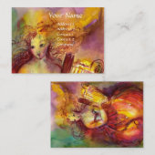 SAPHO、音楽と詩、明るい赤の黄色の緑 名刺 (正面/裏面)