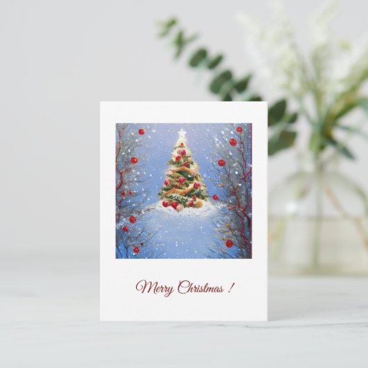  Sapin de noël décoré ポストカード (スタンド正面)