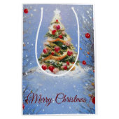 Sapin de noël décoré ミディアムペーパーバッグ (正面)