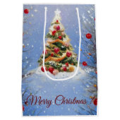 Sapin de noël décoré ミディアムペーパーバッグ (裏面)