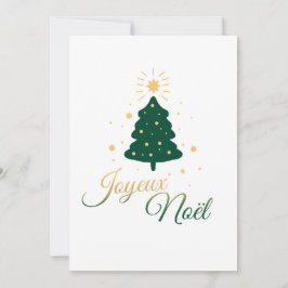 Sapin de Noël doré et vert : style festif シーズンカード