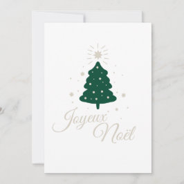 Sapin minimaliste avec texte argenté raffiné シーズンカード