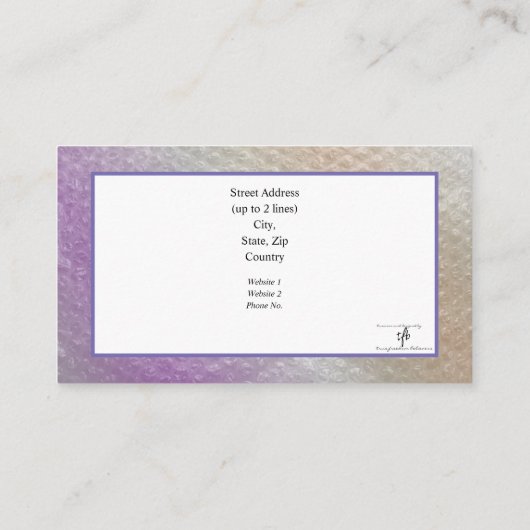 Sapin-Sapin Bubble Wrap Background Iリセラー 名刺 (裏面)