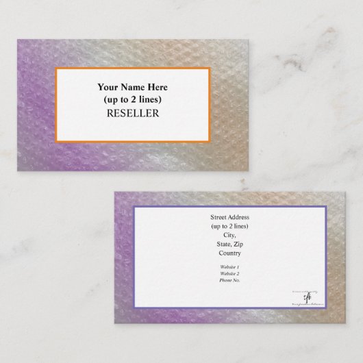 Sapin-Sapin Bubble Wrap Background Iリセラー 名刺 (正面/裏面)