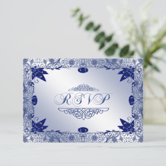 Sapphire 45th 結婚's Anniversary RSVPカード (スタンド正面)