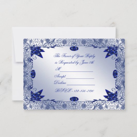 Sapphire 45th 結婚's Anniversary RSVPカード (裏面)
