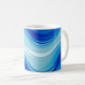 Sapphire Abstract Wave Glow Art コーヒーマグカップ (正面右)