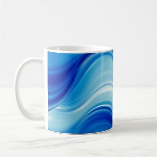 Sapphire Abstract Wave Glow Art コーヒーマグカップ