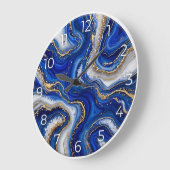 Sapphire Blue Agate Epoxy Wall Clock ラージ壁時計 (傾斜)