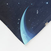 Sapphire Blue Celestial Moon Blanket – Luxury Seam フリースブランケット (角)