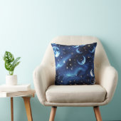 Sapphire Blue Celestial Moon Pillow クッション (椅子)