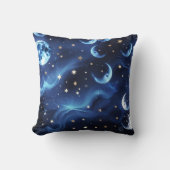 Sapphire Blue Celestial Moon Pillow クッション (正面)
