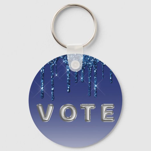 Sapphire Blue Glitter Drip キーホルダー (正面)