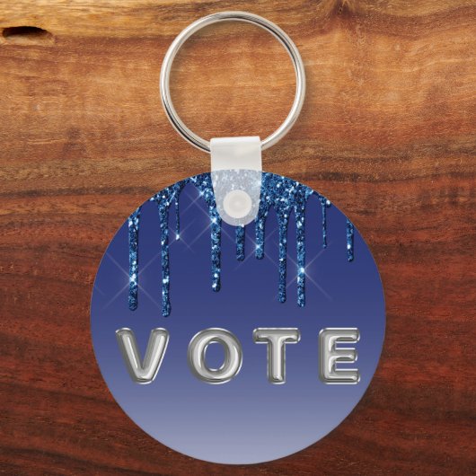 Sapphire Blue Glitter Drip キーホルダー (裏面)