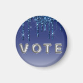 Sapphire Blue Glitter Drip マグネット (正面)