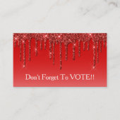 Sapphire Blue Glitter Drip Vote Reminder 名刺 (正面)