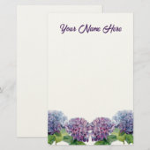 Sapphire Blues Hydrangeas 便箋 (正面/裏面)