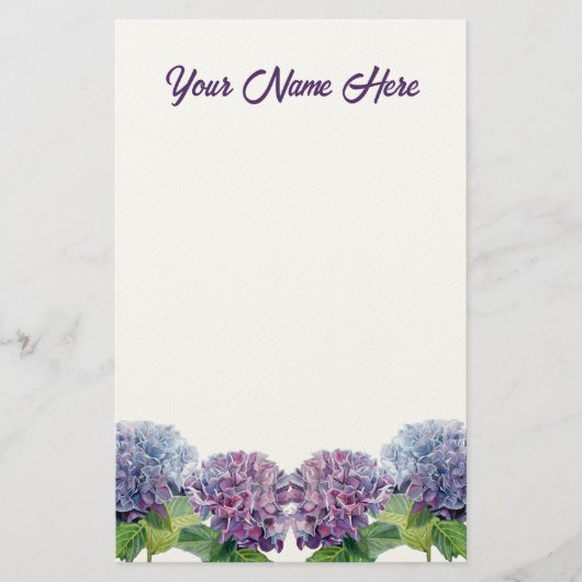 Sapphire Blues Hydrangeas 便箋 (正面)