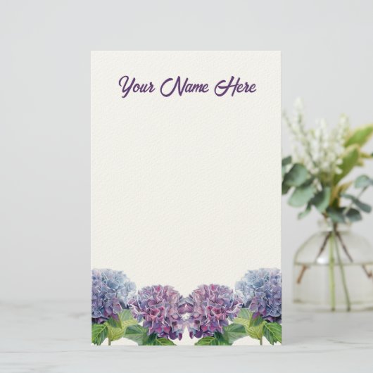 Sapphire Blues Hydrangeas 便箋 (スタンド正面)