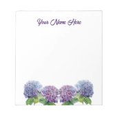 Sapphire Blues Hydrangeas Notepad ノートパッド (正面)