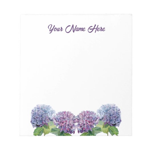 Sapphire Blues Hydrangeas Notepad ノートパッド (正面)