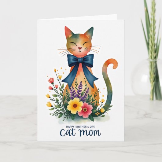 Sapphire Bow Mothers Day Card カード (正面)