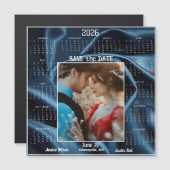 Sapphire Luxury Satin Save the Date Engaged Couple (正面/裏面)
