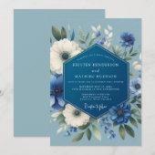 Sapphire Poetic Bloom Wedding 招待状 (正面/裏面)